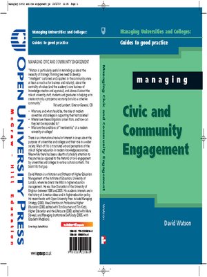 cover image of Managing Civic and Community Engagement